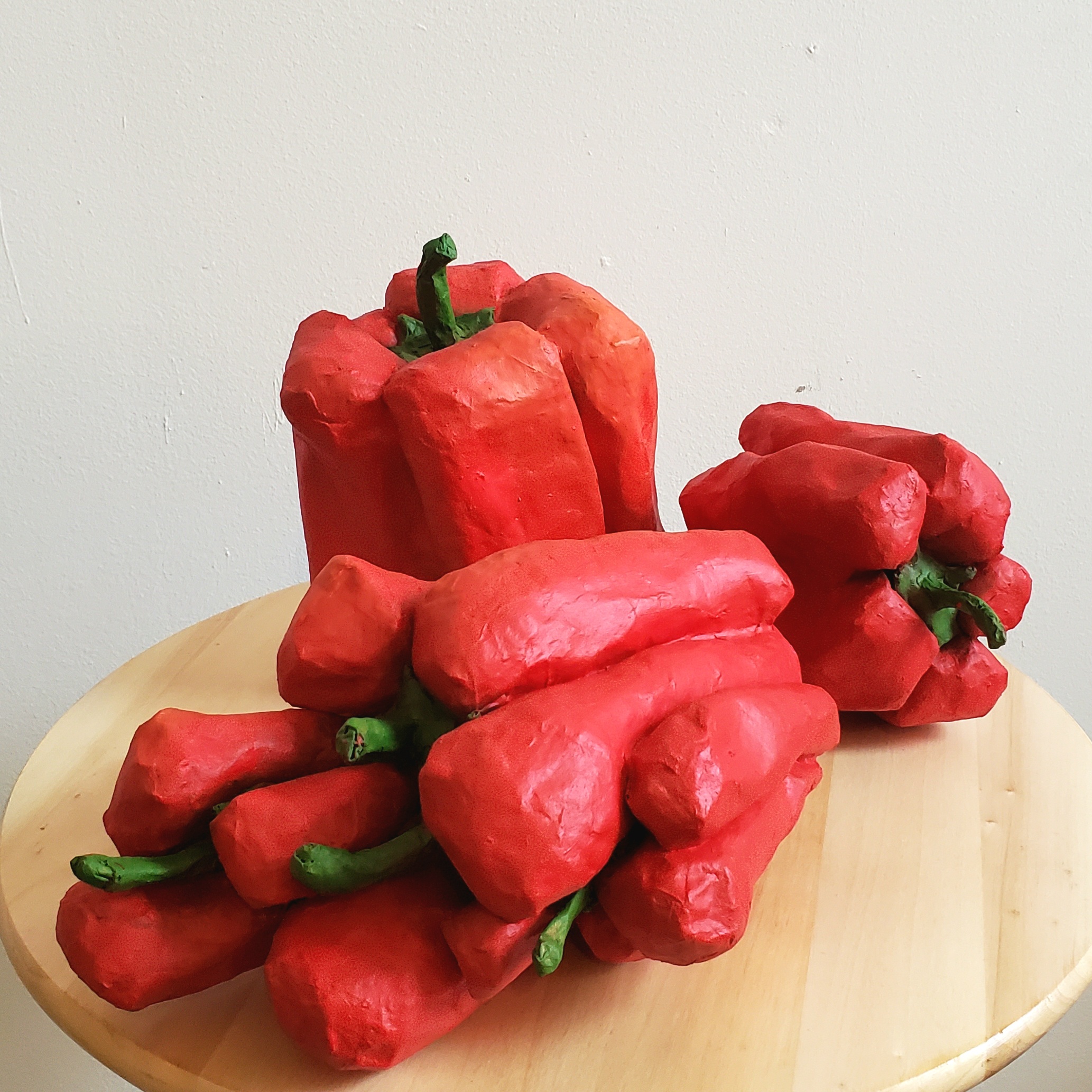 Crown Banana | 12x12x10in, papier mache sculpture with acrylic paint, 2026.